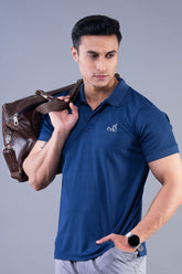 MINIMAL BUZZ CLASSIC POLO T-SHIRTS - NAVY